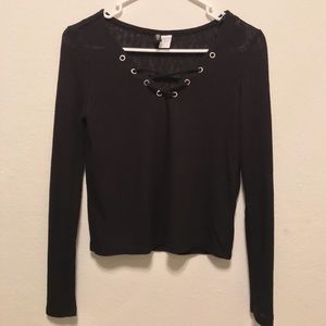 Black lace up top